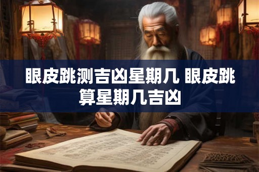 眼皮跳测吉凶星期几 眼皮跳算星期几吉凶