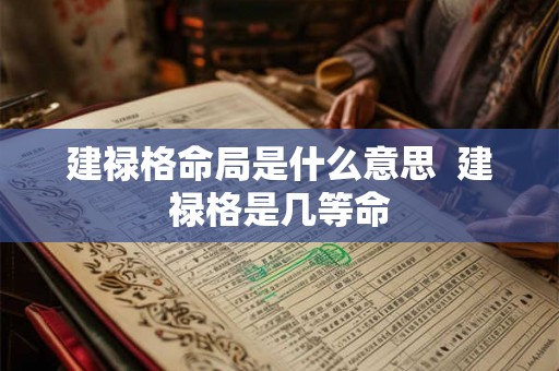 建禄格命局是什么意思  建禄格是几等命