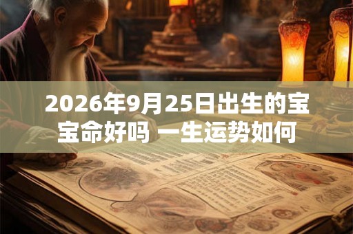 2026年9月25日出生的宝宝命好吗 一生运势如何