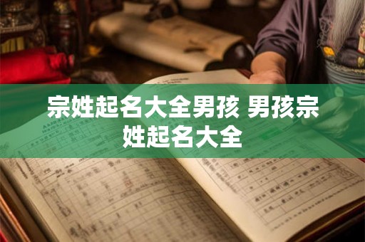 宗姓起名大全男孩 男孩宗姓起名大全