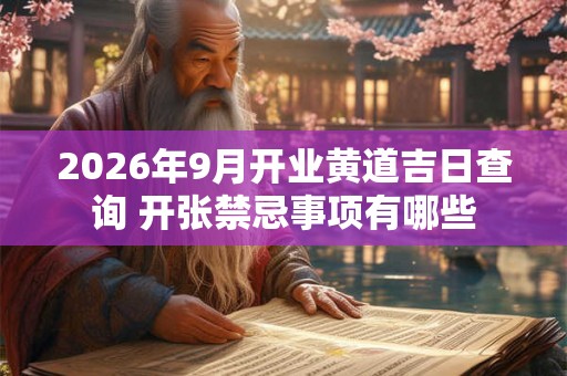 2026年9月开业黄道吉日查询 开张禁忌事项有哪些