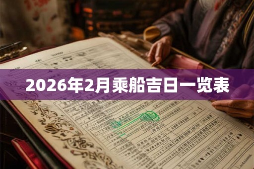 2026年2月乘船吉日一览表