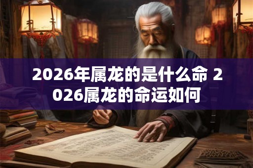2026年属龙的是什么命 2026属龙的命运如何