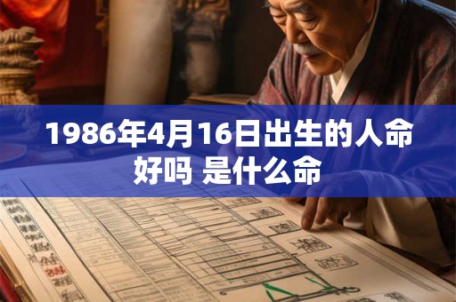1986年4月16日出生的人命好吗 是什么命 1986年4月16日出生的人命好吗 是什么命