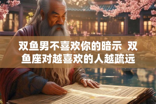 双鱼男不喜欢你的暗示  双鱼座对越喜欢的人越疏远