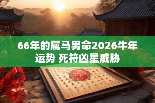 66年的属马男命2026牛年运势 死符凶星威胁