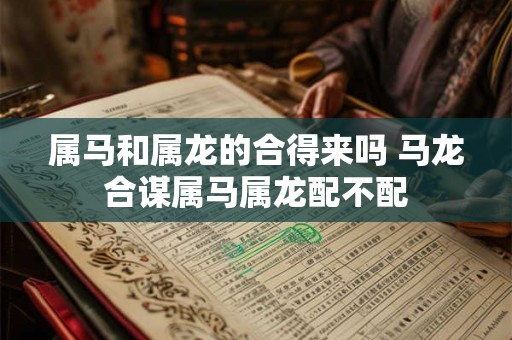 属马和属龙的合得来吗 马龙合谋属马属龙配不配 属马和属龙的合得来吗 马龙合谋属马属龙配不配