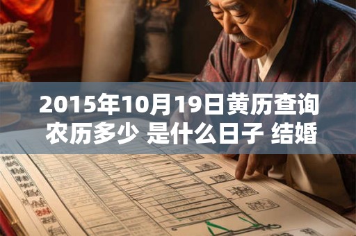 2015年10月19日黄历查询 农历多少 是什么日子 结婚吉时