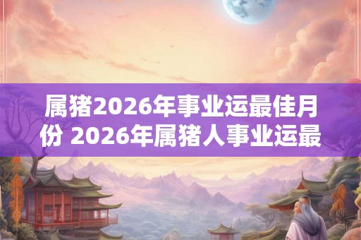 属猪2026年事业运最佳月份 2026年属猪人事业运最佳月份是哪个