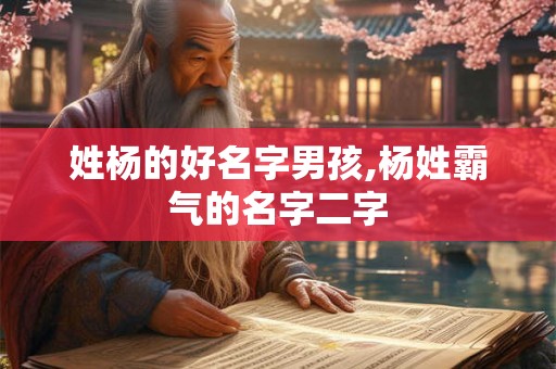 姓杨的好名字男孩,杨姓霸气的名字二字