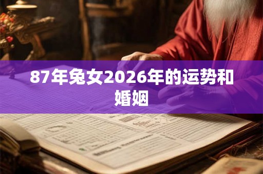 87年兔女2026年的运势和婚姻
