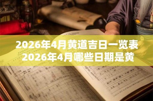 2026年4月黄道吉日一览表 2026年4月哪些日期是黄道吉日