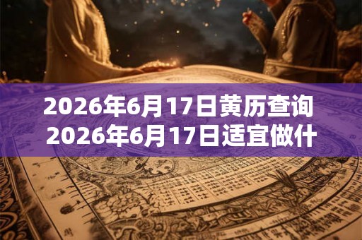 2026年6月17日黄历查询 2026年6月17日适宜做什么