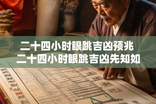 二十四小时眼跳吉凶预兆 二十四小时眼跳吉凶先知如何解读