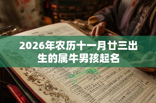 2026年农历十一月廿三出生的属牛男孩起名