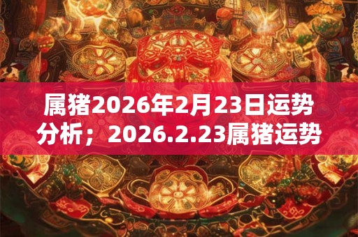 属猪2026年2月23日运势分析；2026.2.23属猪运势分析
