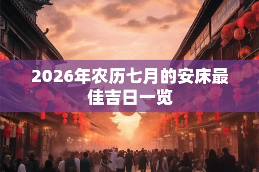 2026年农历七月的安床最佳吉日一览