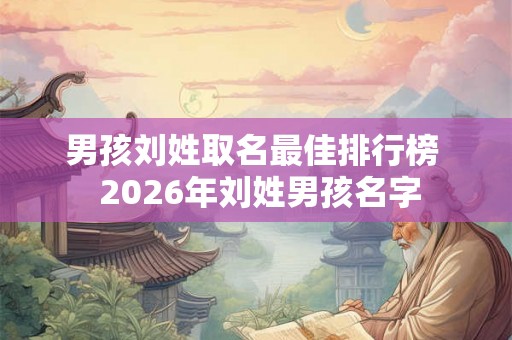 男孩刘姓取名最佳排行榜  2026年刘姓男孩名字