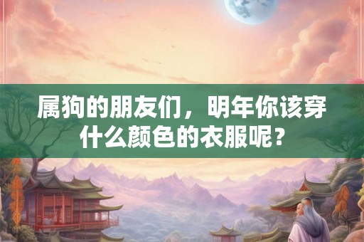 属狗的朋友们,明年你该穿什么颜色的衣服呢? 属狗的朋友们,明年你该穿什么颜色的衣服呢?