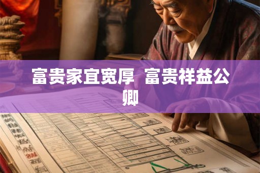 富贵家宜宽厚  富贵祥益公卿