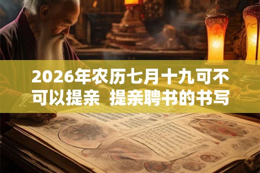 2026年农历七月十九可不可以提亲  提亲聘书的书写方法