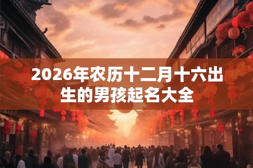 2026年农历十二月十六出生的男孩起名大全