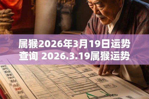 属猴2026年3月19日运势查询 2026.3.19属猴运势分析