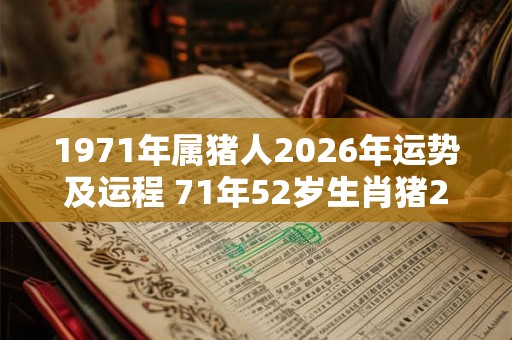 1971年属猪人2026年运势及运程 71年52岁生肖猪2026年每月运势