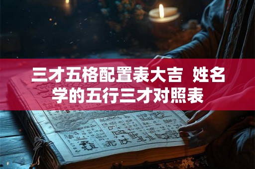 三才五格配置表大吉  姓名学的五行三才对照表