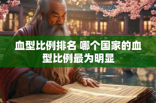 血型比例排名 哪个国家的血型比例最为明显