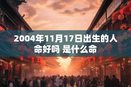 2004年11月17日出生的人命好吗 是什么命 2004年11月17日出生的人命好吗 是什么命