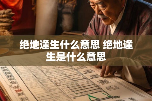 绝地逢生什么意思 绝地逢生是什么意思