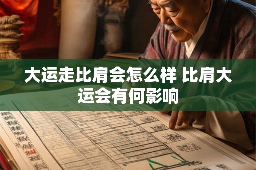大运走比肩会怎么样 比肩大运会有何影响