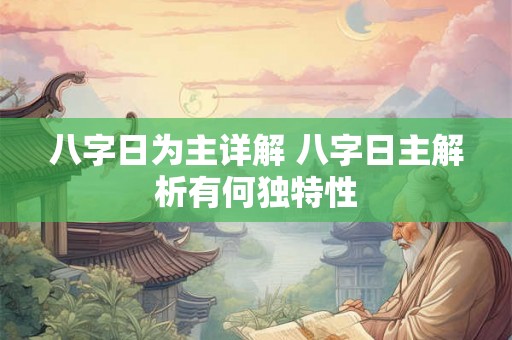 八字日为主详解 八字日主解析有何独特性