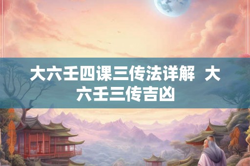 大六壬四课三传法详解  大六壬三传吉凶