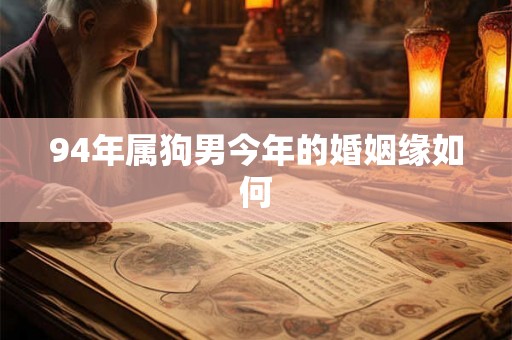 94年属狗男今年的婚姻缘如何