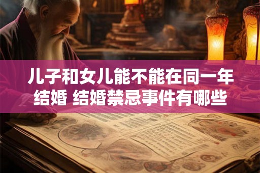 儿子和女儿能不能在同一年结婚 结婚禁忌事件有哪些