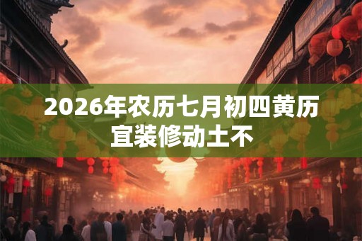 2026年农历七月初四黄历宜装修动土不