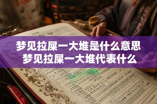 梦见拉屎一大堆是什么意思 梦见拉屎一大堆代表什么