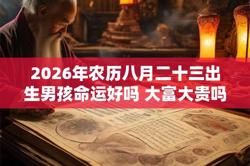 2026年农历八月二十三出生男孩命运好吗 大富大贵吗 2026年农历八月二十三出生男孩命运好吗 大富大贵吗