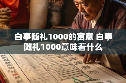 白事随礼1000的寓意 白事随礼1000意味着什么