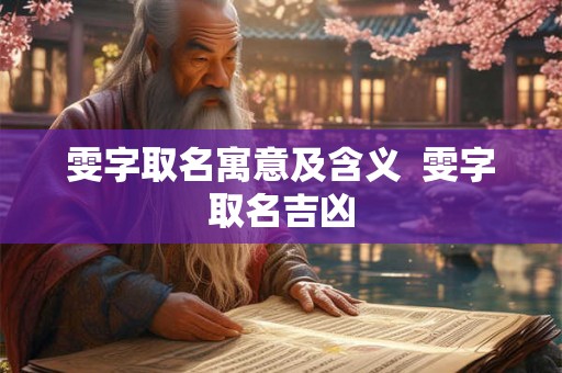 雯字取名寓意及含义  雯字取名吉凶