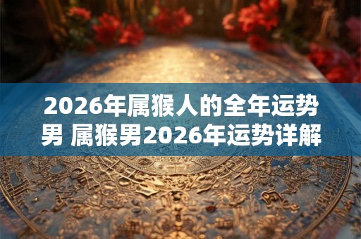 2026年属猴人的全年运势男 属猴男2026年运势详解