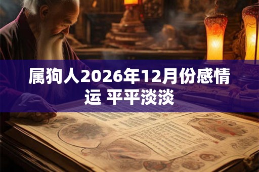 属狗人2026年12月份感情运 平平淡淡
