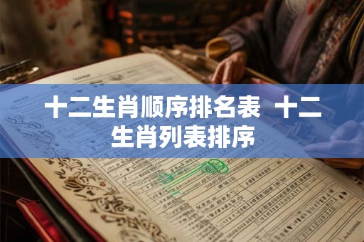 十二生肖顺序排名表 十二生肖列表排序 十二生肖顺序排名表 十二生肖列表排序