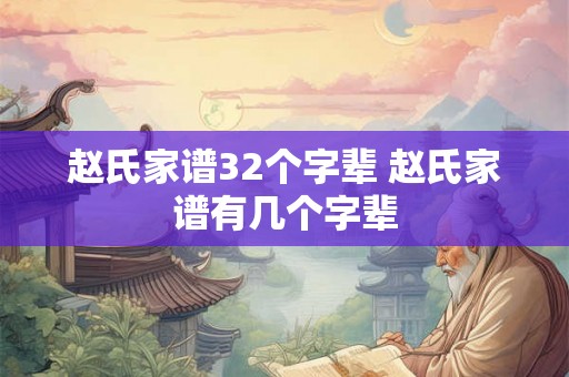 赵氏家谱32个字辈 赵氏家谱有几个字辈 赵氏家谱32个字辈 赵氏家谱有几个字辈