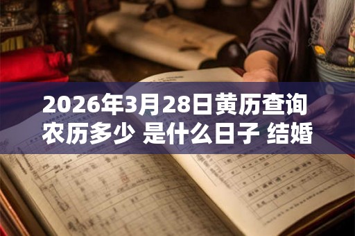 2026年3月28日黄历查询 农历多少 是什么日子 结婚吉时 2026年3月28日黄历查询 农历多少 是什么日子 结婚吉时
