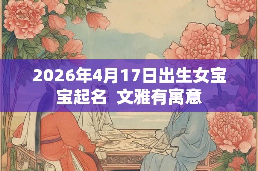 2026年4月17日出生女宝宝起名  文雅有寓意