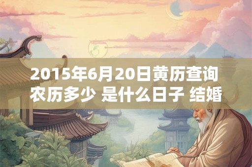 2015年6月20日黄历查询 农历多少 是什么日子 结婚吉时