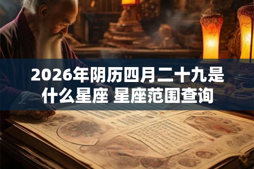 2026年阴历四月二十九是什么星座 星座范围查询 2026年阴历四月二十九是什么星座 星座范围查询